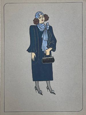 Эскиз театрального костюма. Бумага, смешанная техника. 
Размеры: 30 х 22 см. 
Состояние: следы 