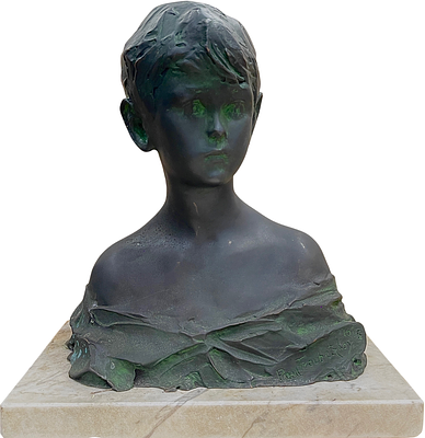 Бюст "Мальчик". Paul Troubetzkoy / Трубецкой Павел Петрович. 1915 год. Бронза, патина, литье 