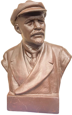 Бюст "В.И. Ленин". Гжель. СССР. 1930-е годы. Автор модели Л. Волконский. Гжельский керамический 