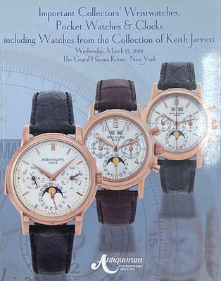 Каталог аукциона Antiquorum "Известные коллекционеры наручных, карманных и других часов 
