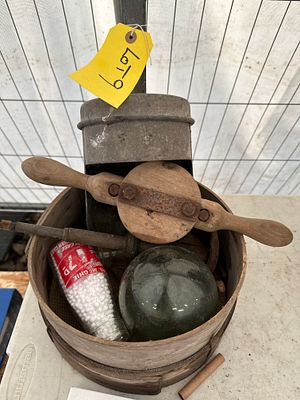 A vintage shortbread maker &amp; milk bottle