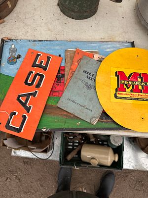 Collection of old tractor signs