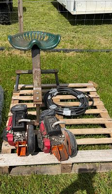 Bar B Q Seat (old tractor) and armoured cable and 2x engines