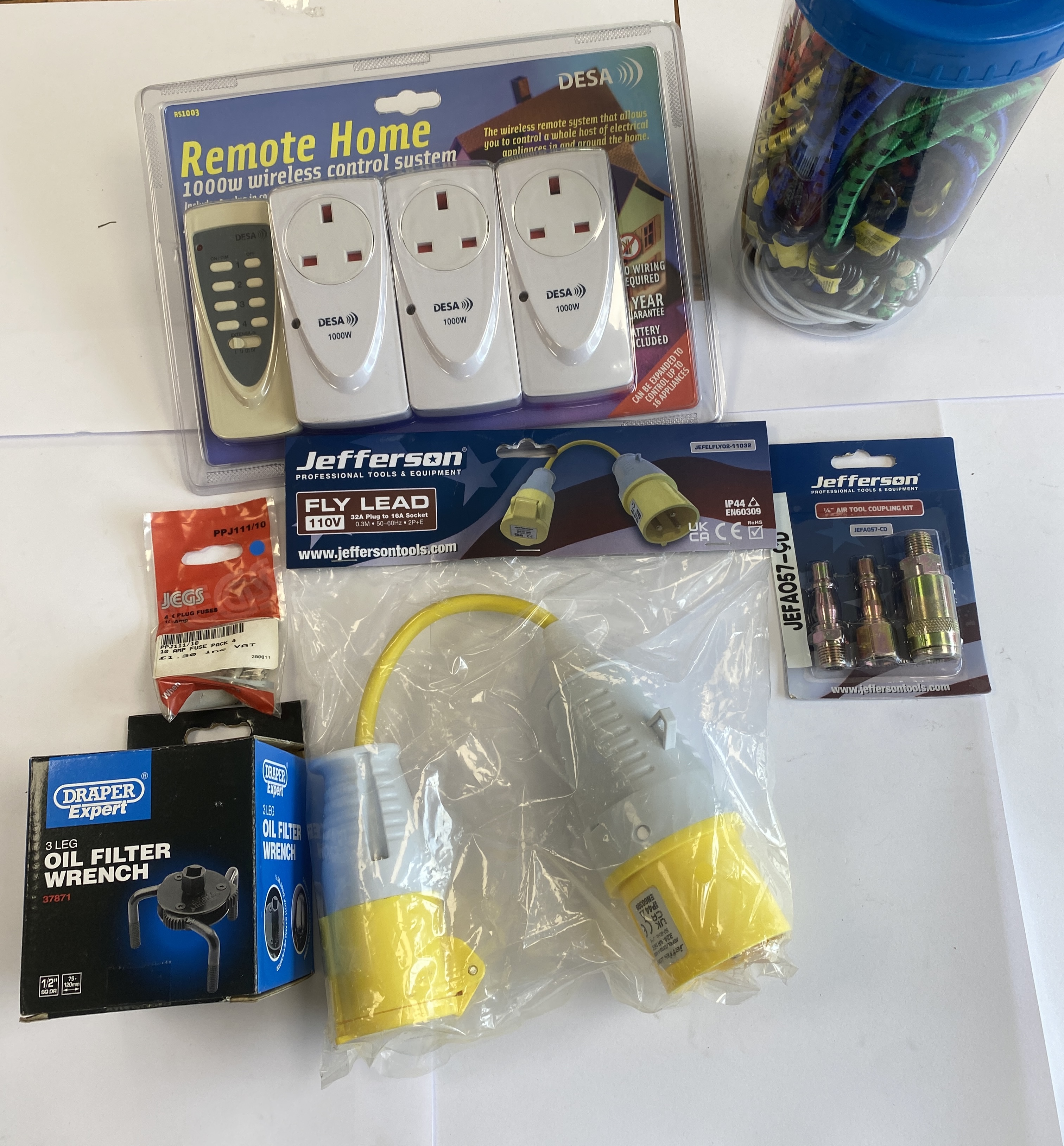 * An Assortment of Automotive Tools and Electrical Accessories Including DESA, Jefferson, and Draper