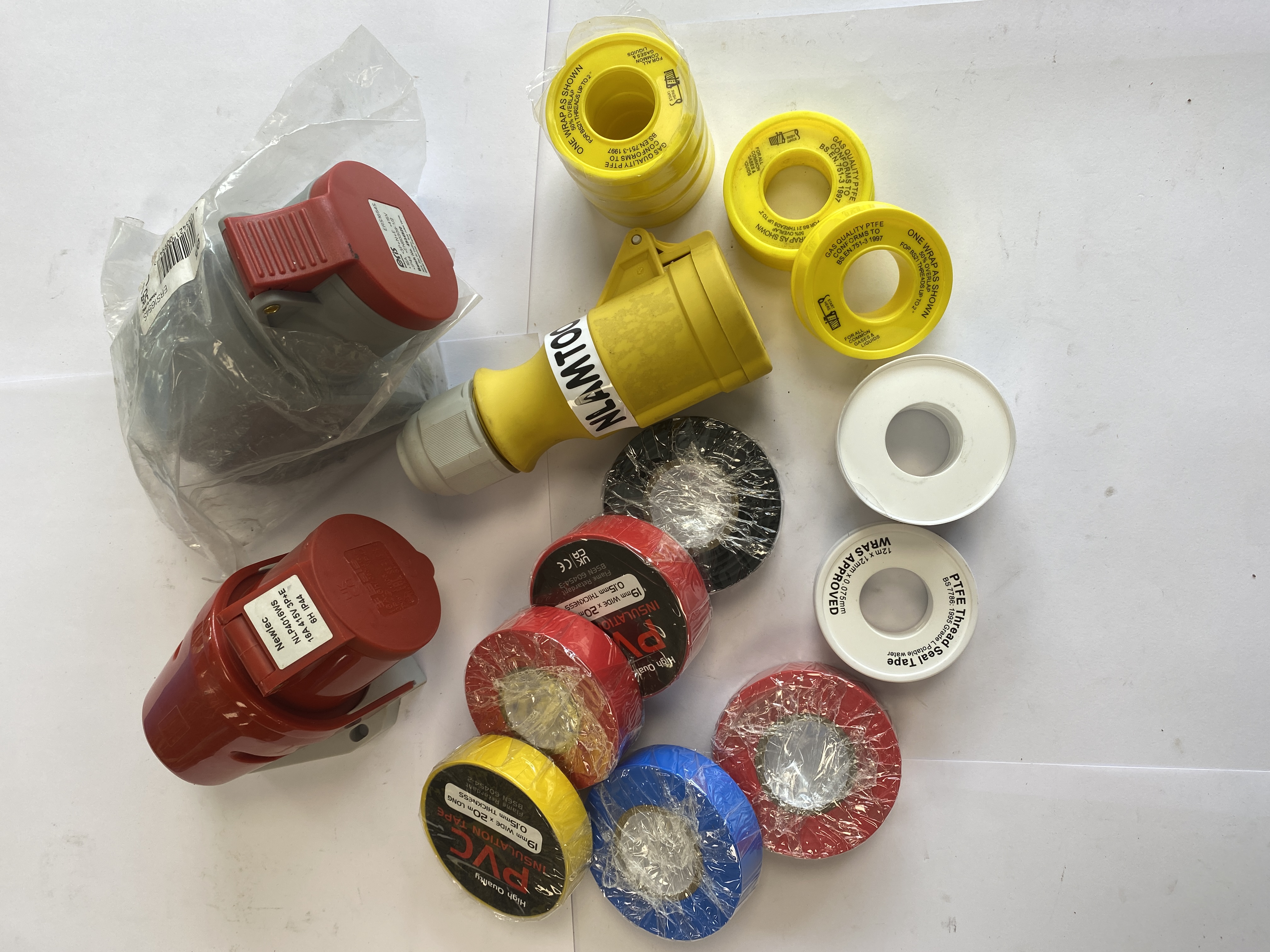 * An Assortment of Newlec Industrial Electrical Connectors and Professional Grade Maintenance Tapes