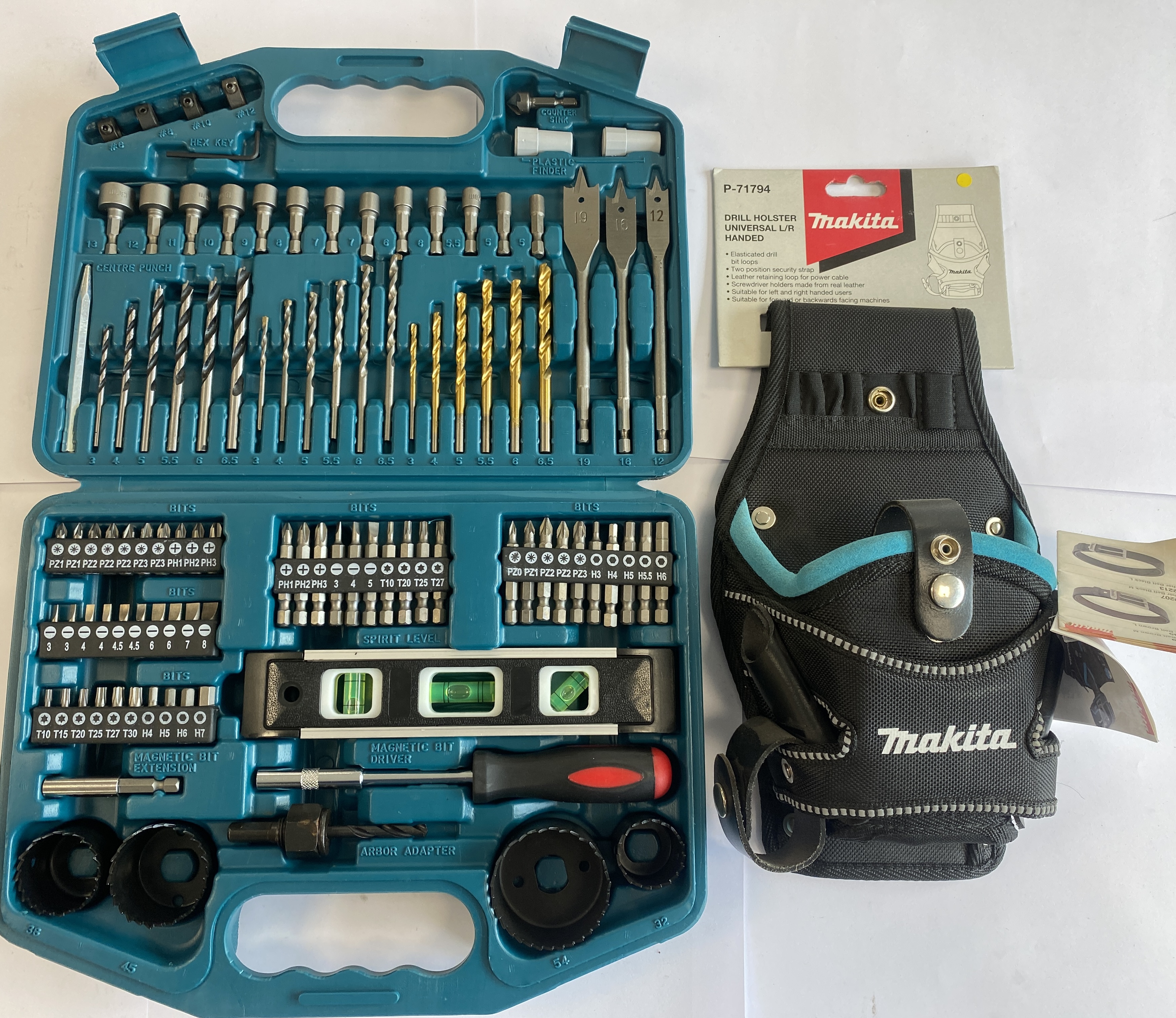 * Two Makita Tool Accessories Including P-67832 101-Piece Accessory Set and P-71794 Drill Holster