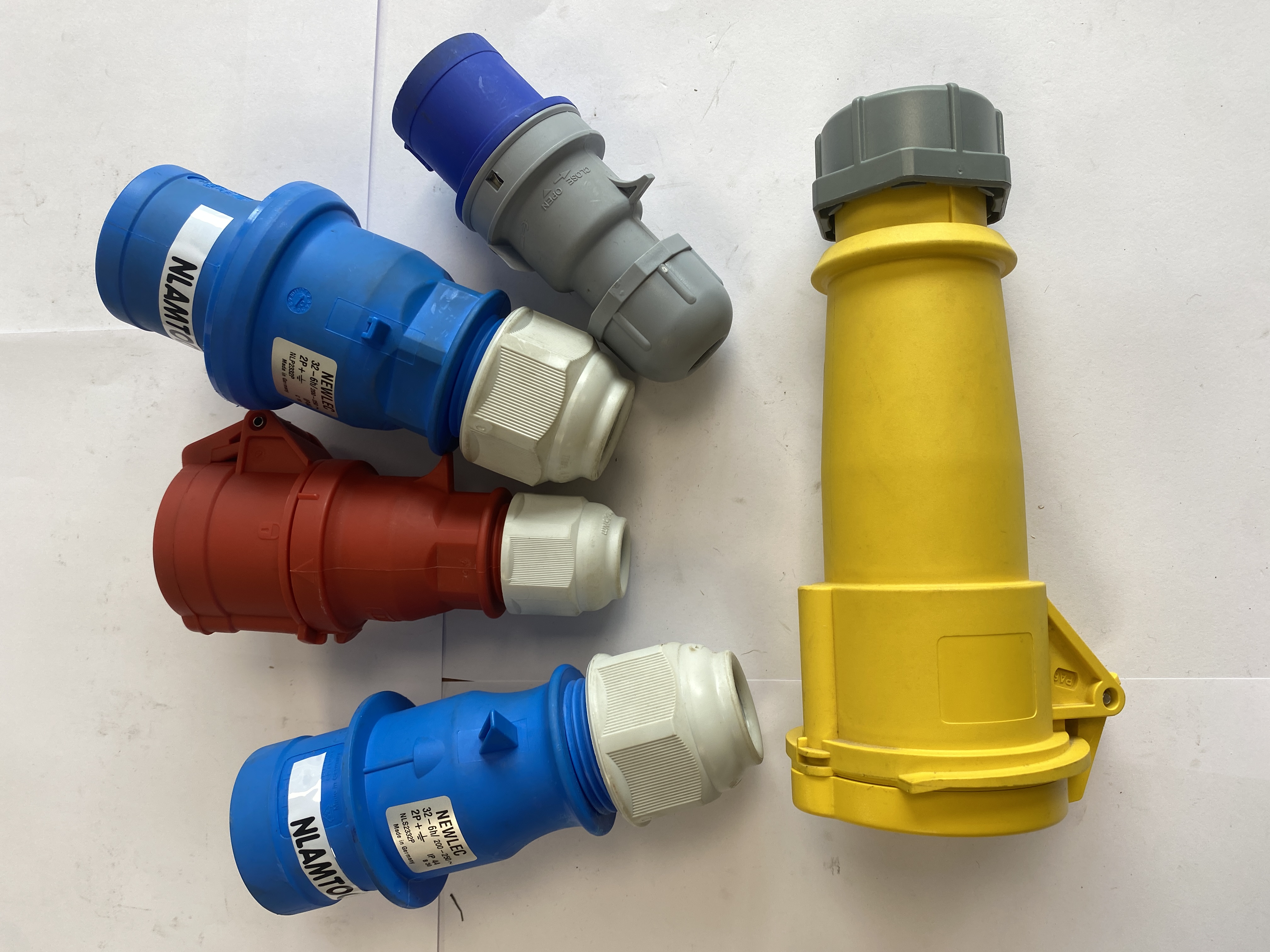 * Five Industrial IEC 60309 Electrical Power Connectors including Newlec Units
