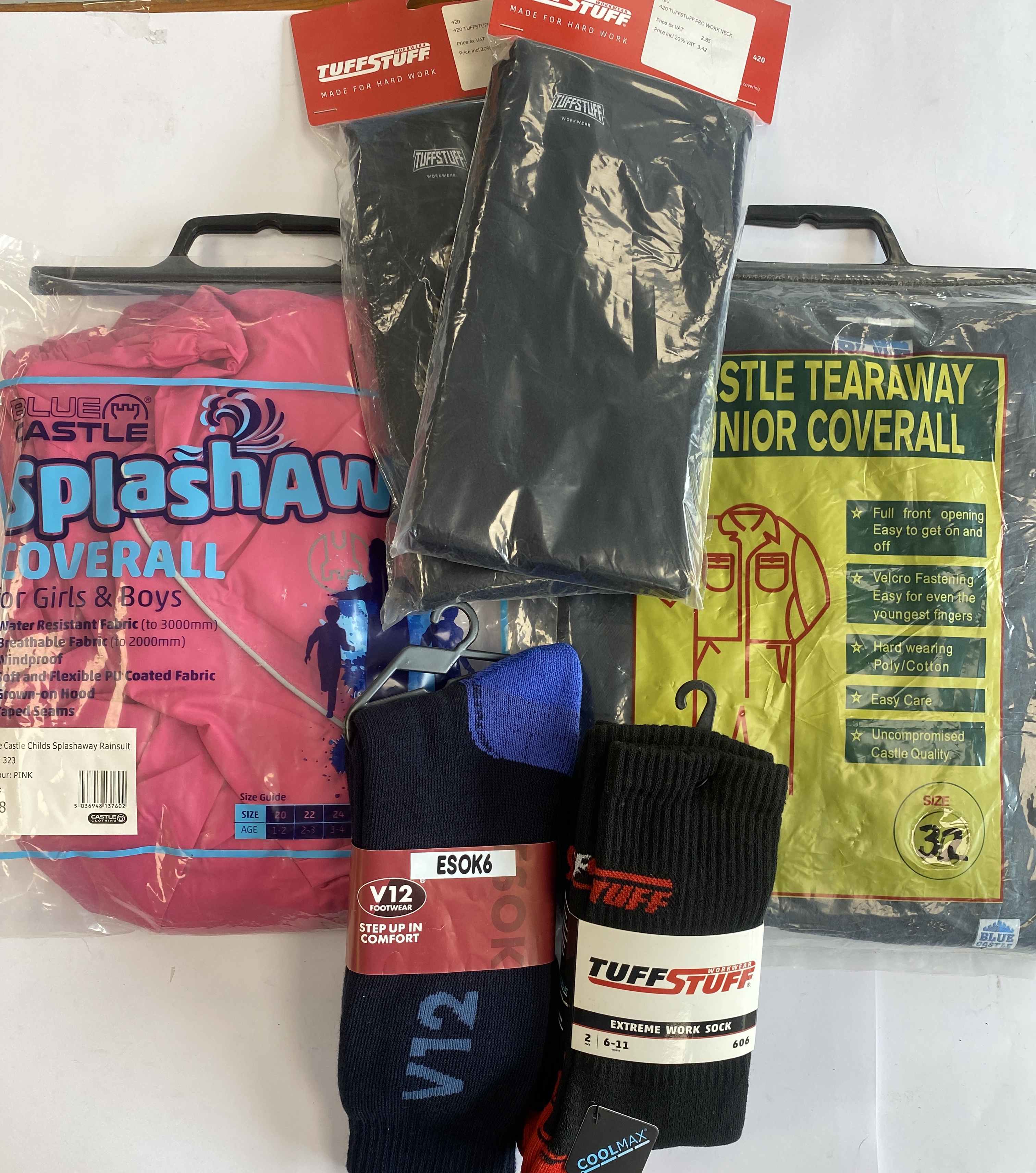 * An Assortment of Blue Castle, TuffStuff, and V12 Footwear New-in-Packaging Work and Outdoor Apparel