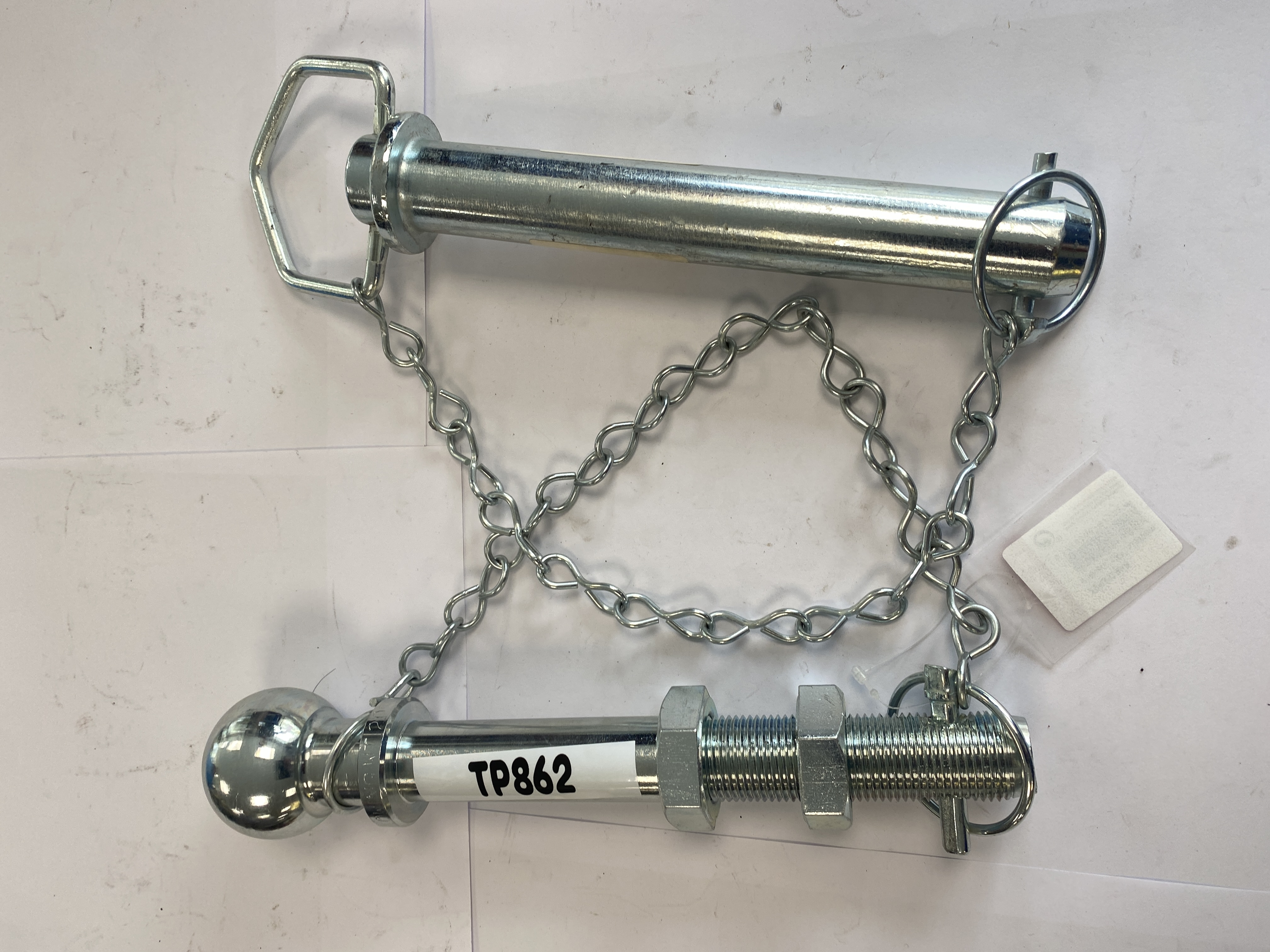 * Tractor Hitch Pin and Ball Mount Assembly with Security Chain Part Number TP862