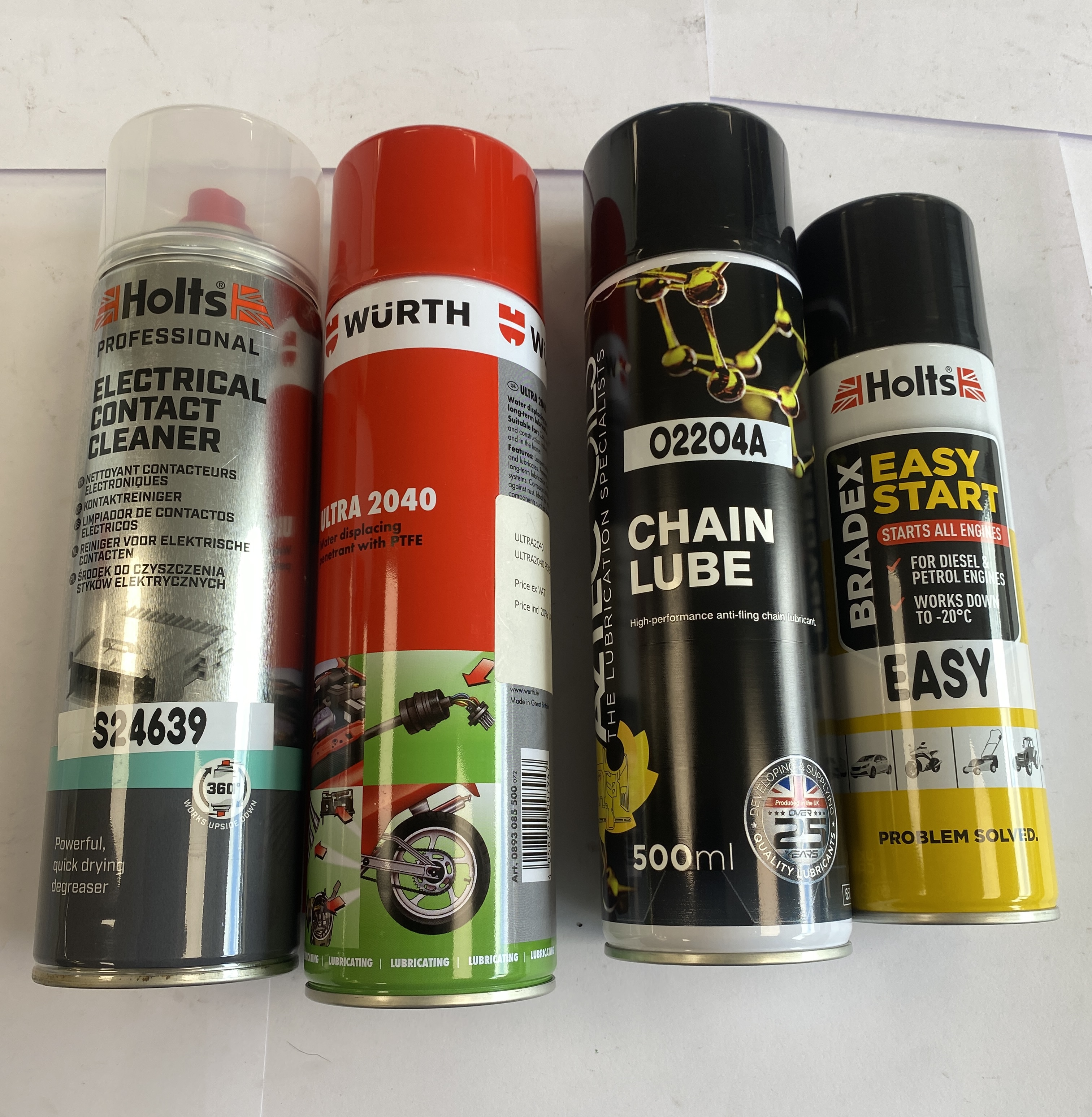 * Four Automotive Maintenance and Specialty Lubricant Aerosol Sprays