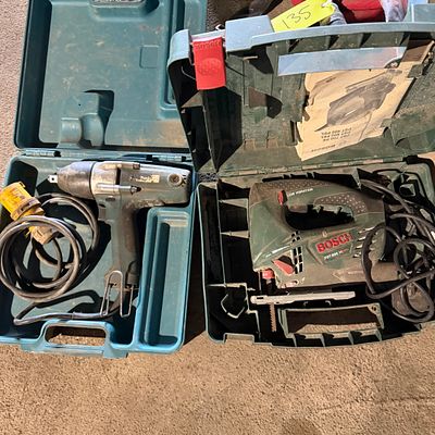 *. 110 makkita drill and Bosch jigsaw