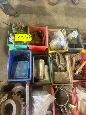 *. Pallet of mixed lot air hose fittings, tractor exhaust. Nuts and bolts.