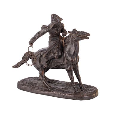 Evgeny Lanceray. Russian bronze composition “Little Kyrgyz or Bashkir the herdsman”. Evgeny 