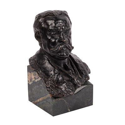 Séraphin Soudbinine. Bust of Alexander Petrovich IzvolskyPatinated bronze on marble baseSigned 