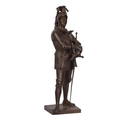Alfred Caravanniez. French Patinated Bronze Sculpture “Bayard". Alfred Caravanniez 