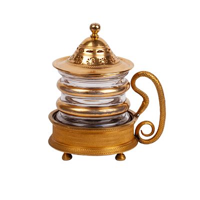 Russian Imperial Glasswork. Empire Period Glass Holder. Russian Imperial glasswork. Empire 