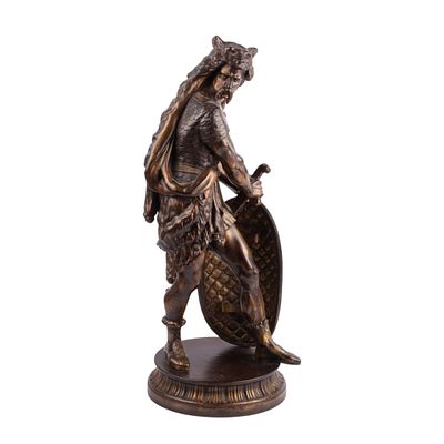 French cast iron figure of a Gallic warrior, circa 1900A striking French decorative figure of a 