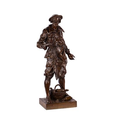 Exceptional Rare Bronze Sculpture “LE SOMMELIER” by Emile Picault. &Eacute;mile Louis Picault 