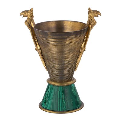 Russian Ormolu and Malachite Neo-Russian Pen Holder. Russian Ormolu and Malachite Pen Holder . 