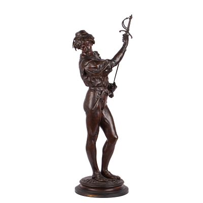 &Eacute;mile Louis Picault Bronze “The Fencer”, late 19th century. &Eacute;mile Louis Picault (1833–1915)The 