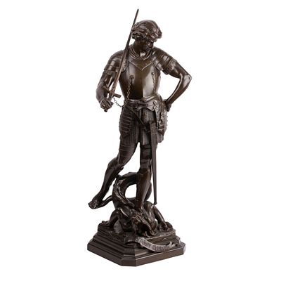 &Eacute;mile Louis Picault – “Saint George”, Bronze Sculpture, Signed. &Eacute;mile Louis Picault 