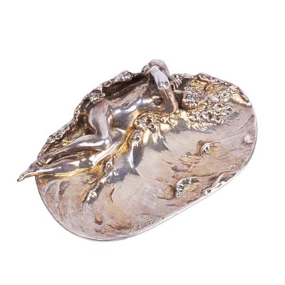 Boucheron - Silver Tray-Ashtray with Naiad Figure, Signed H. Burdy, Paris, 1900s. Boucheron. 