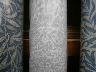 21M roll of Pure Strawberry Thief Sheer Silver material