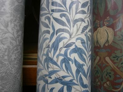 30M roll of Blackout Willow Bough China blue material
