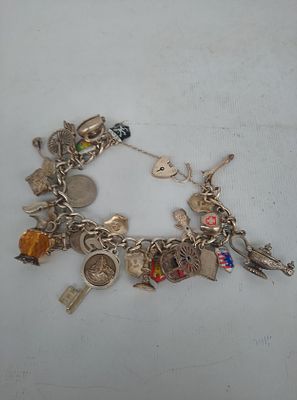 Silver charm bracelet