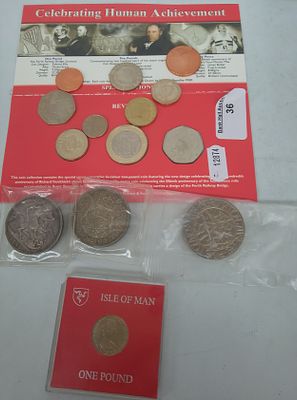 QV 1896 crown and KGVI 1937 crown together with other British coinage