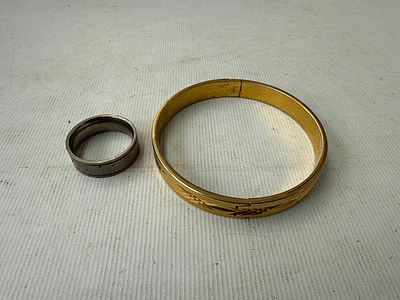 18kt RGP bracelet with Titanium ring