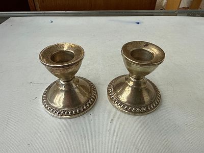 Pair of sterling silver candlesticks, weight 193 grams