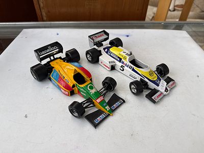 Two model race cars