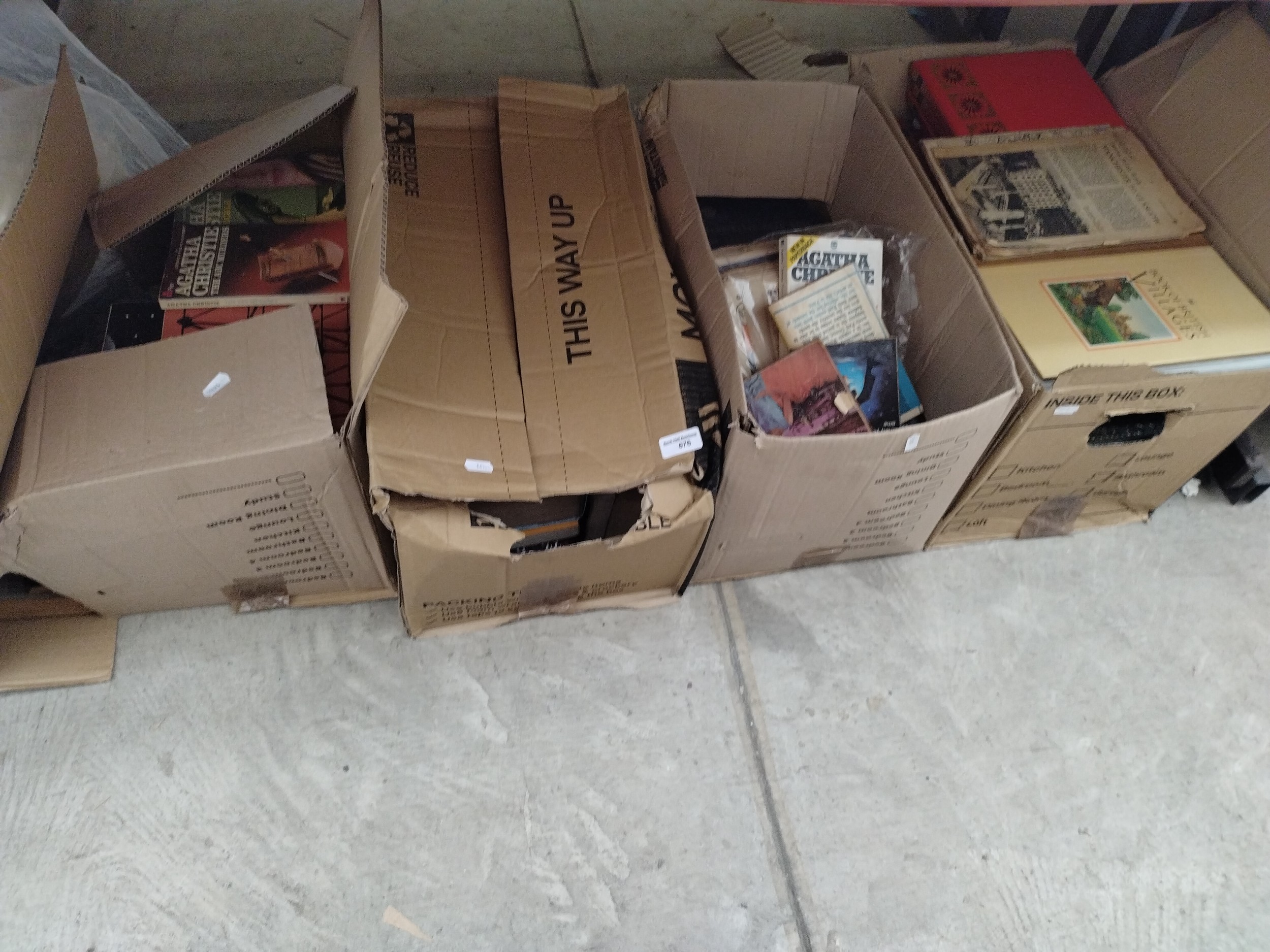 Four boxes of books
