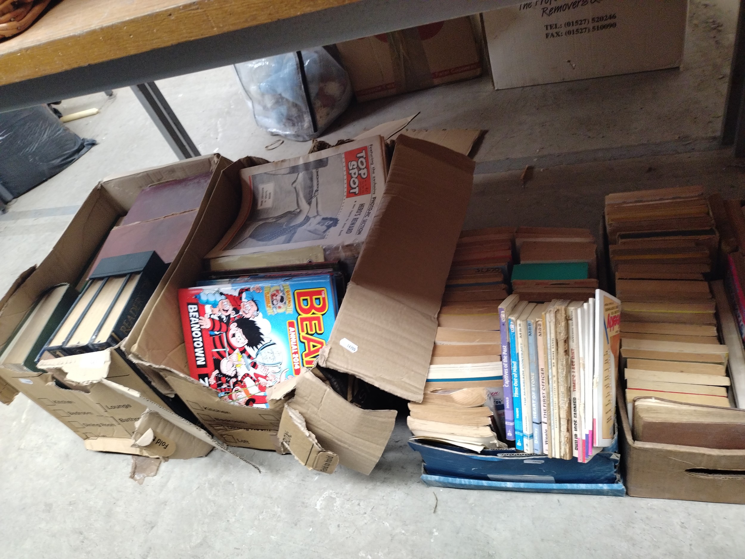 Four boxes inc books and comics