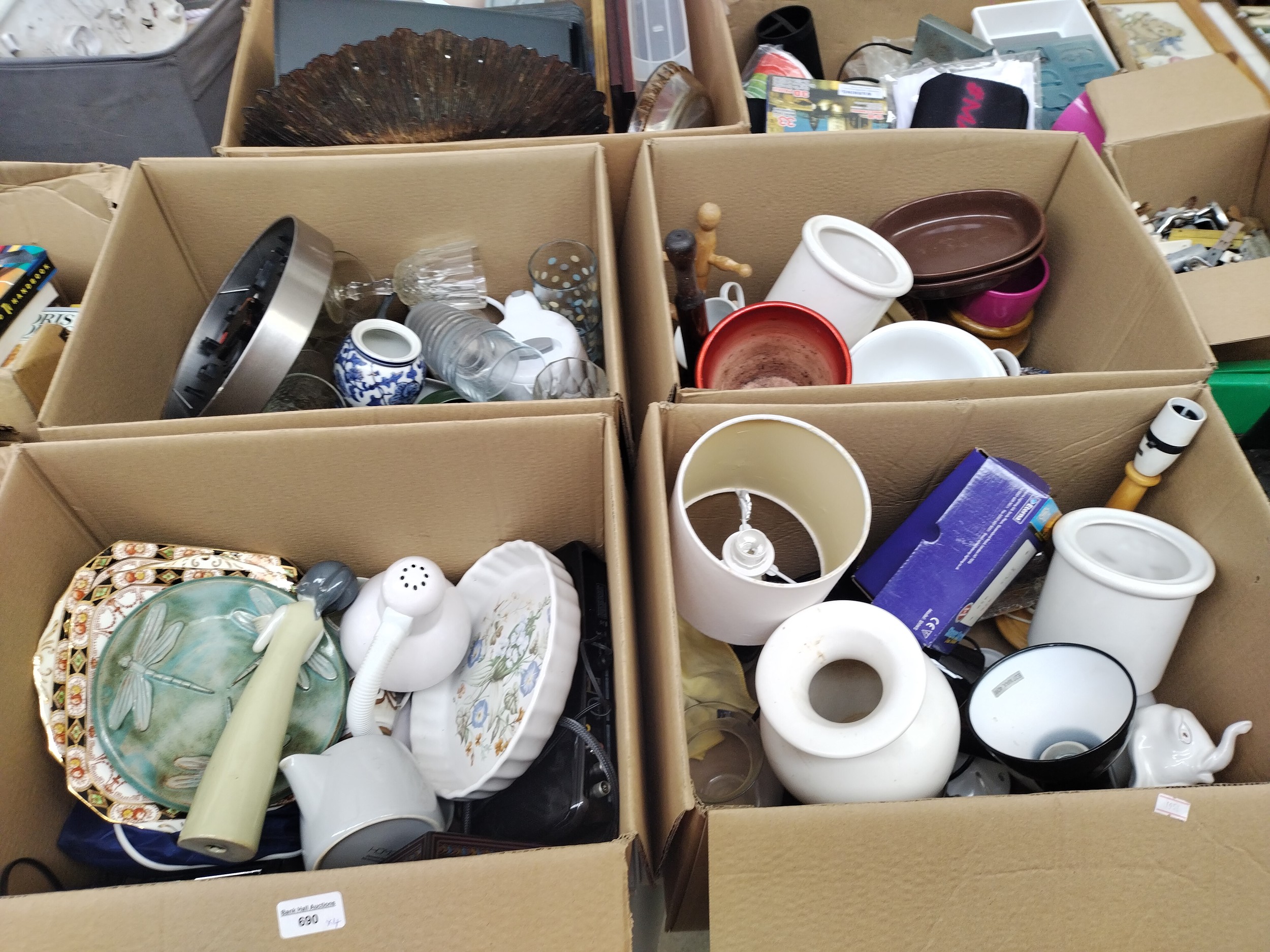 Four boxes of general household items