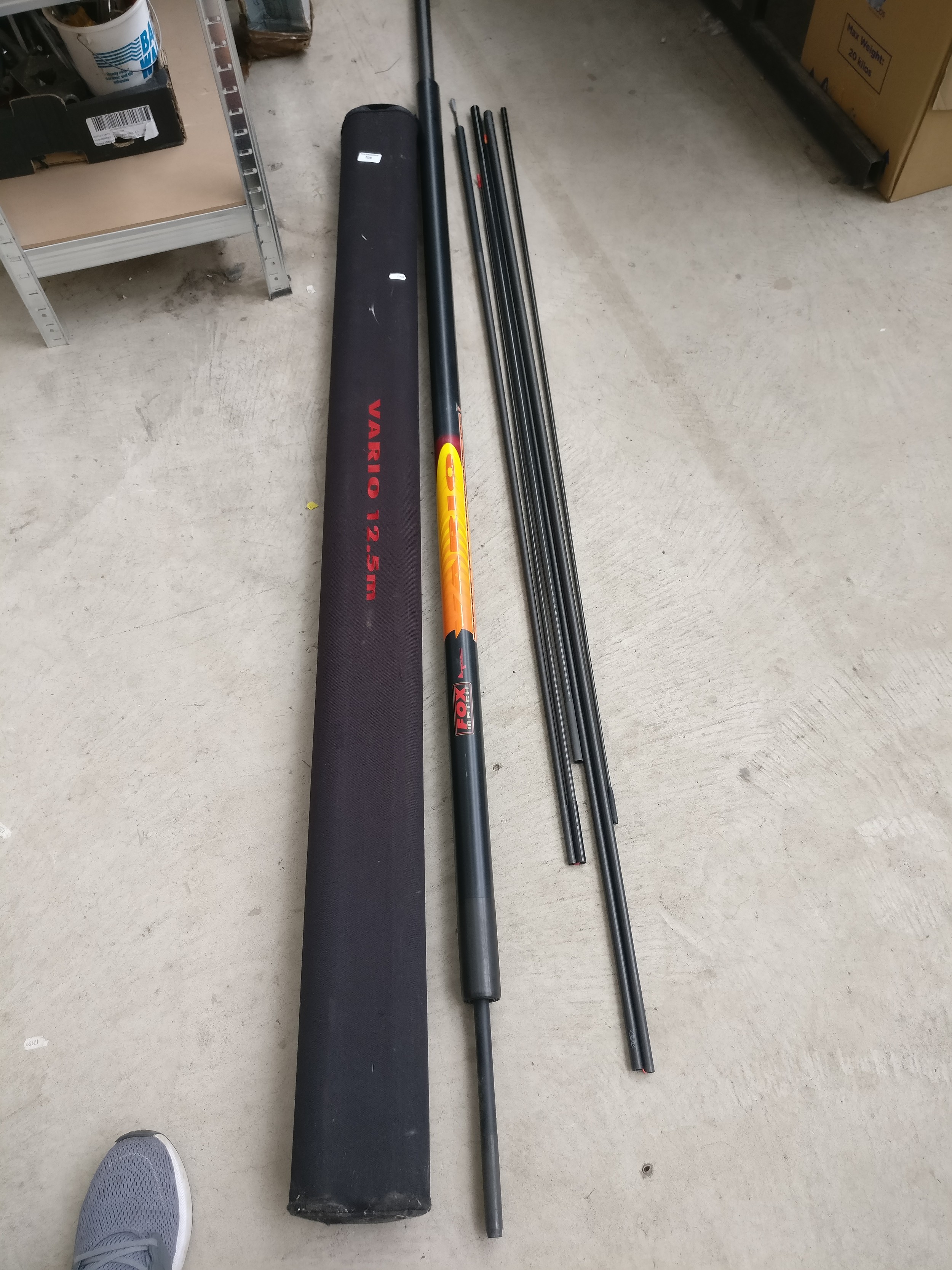 Fishing pole rod in case