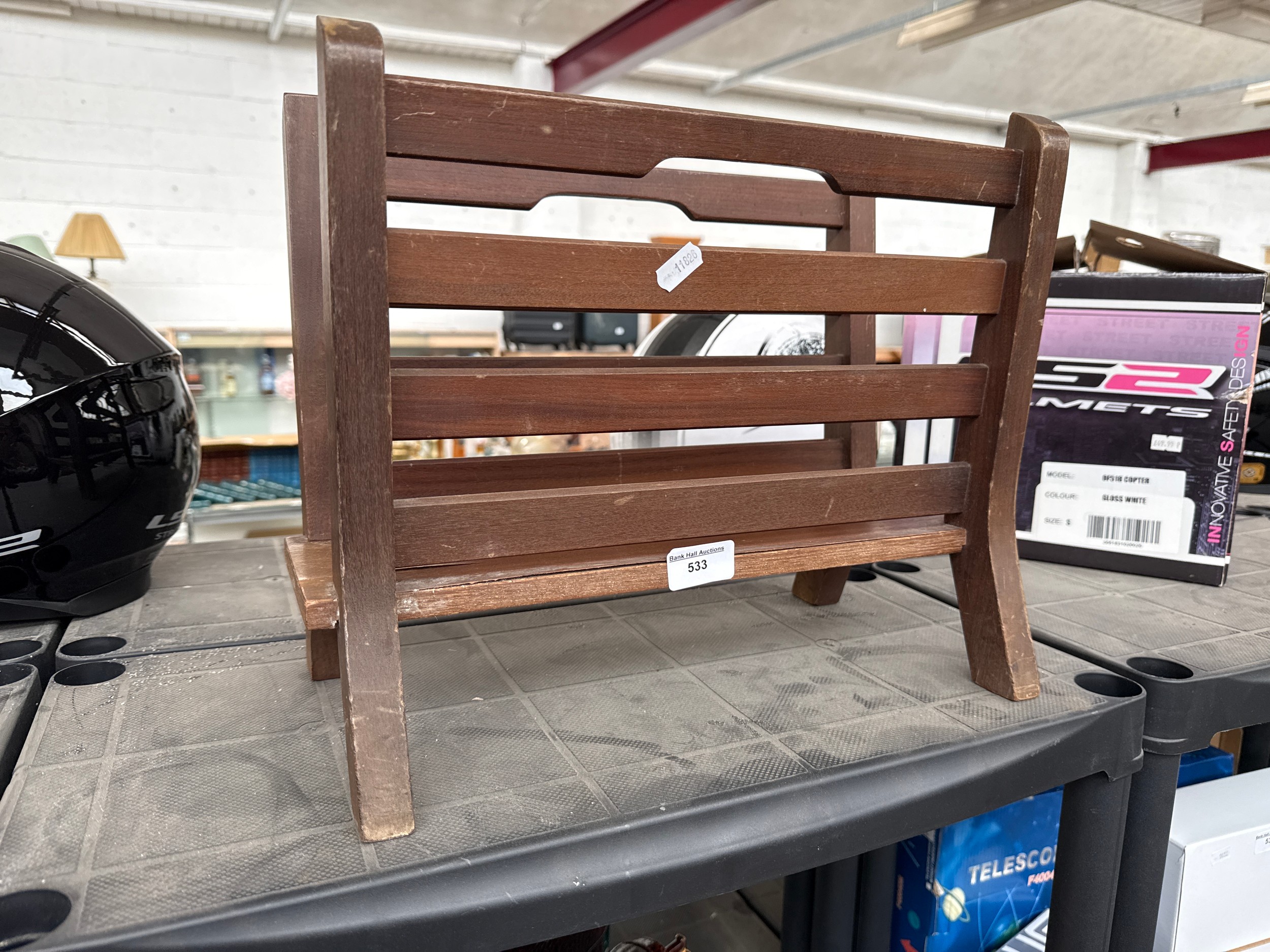 Old wooden magazine rack