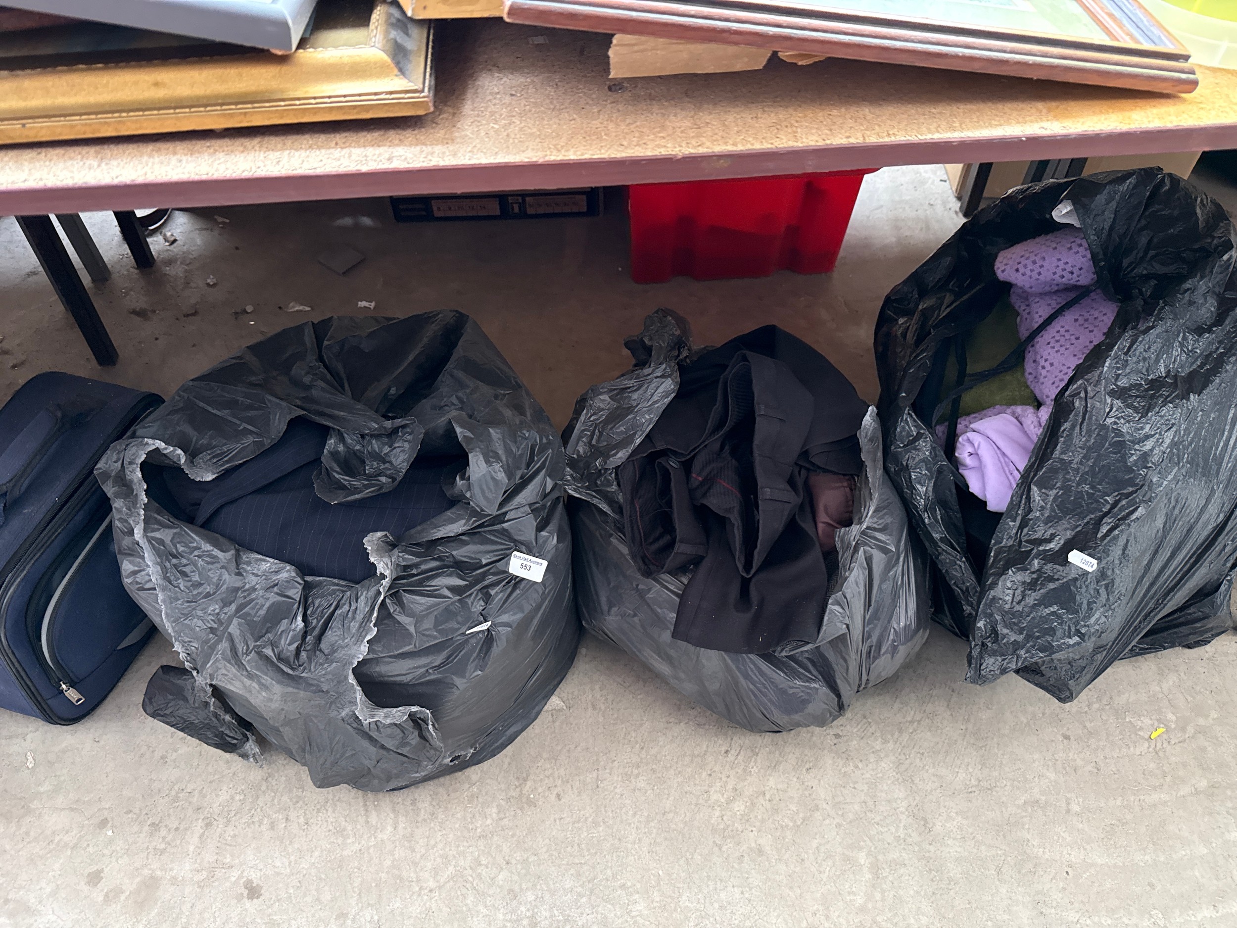 Three bags of clothing