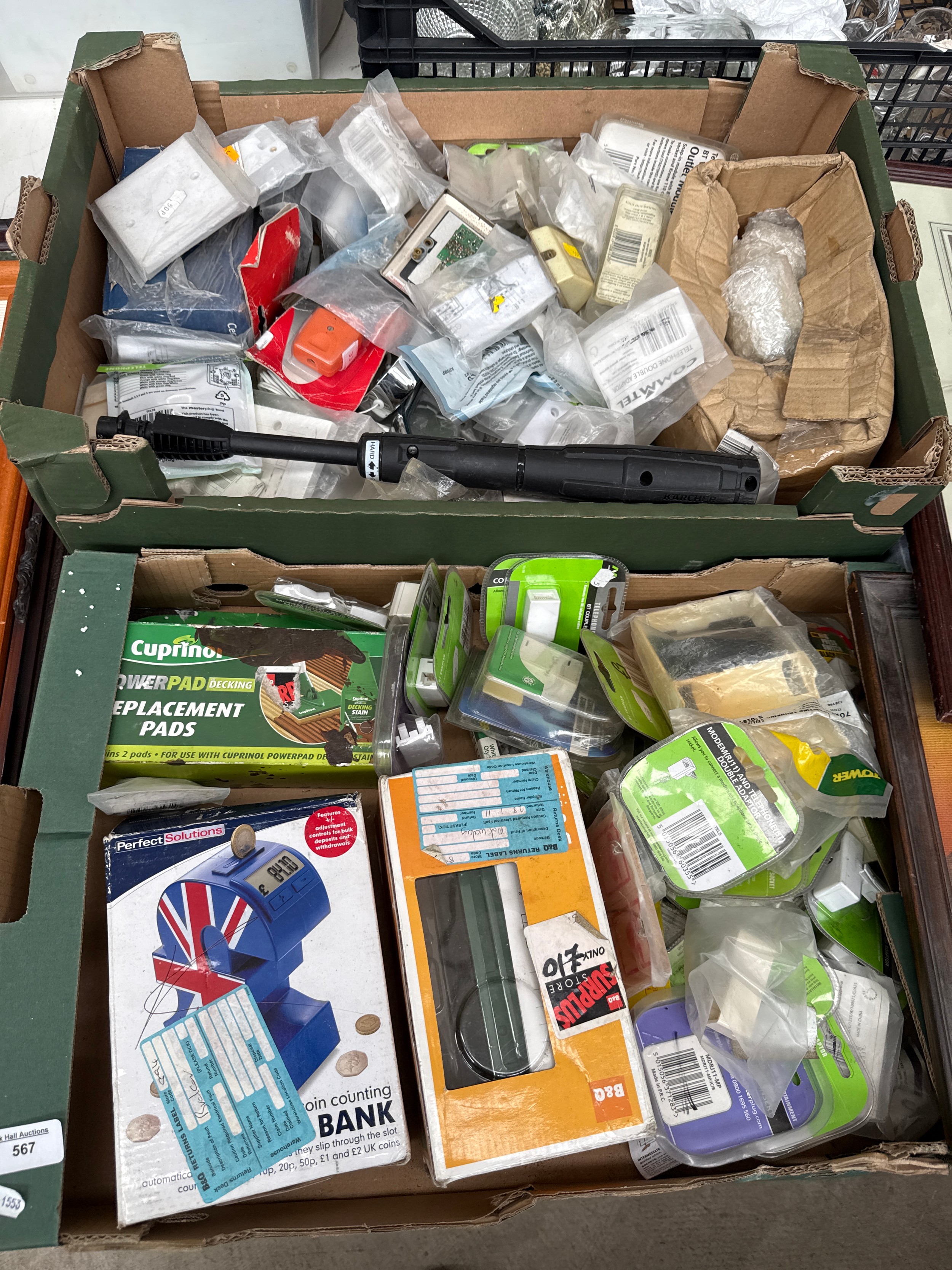 Two boxes of hardware