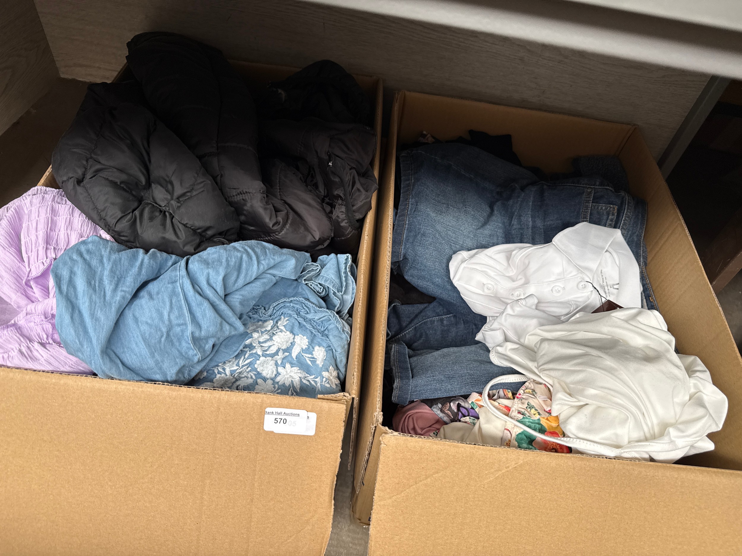 Two boxes of clothing