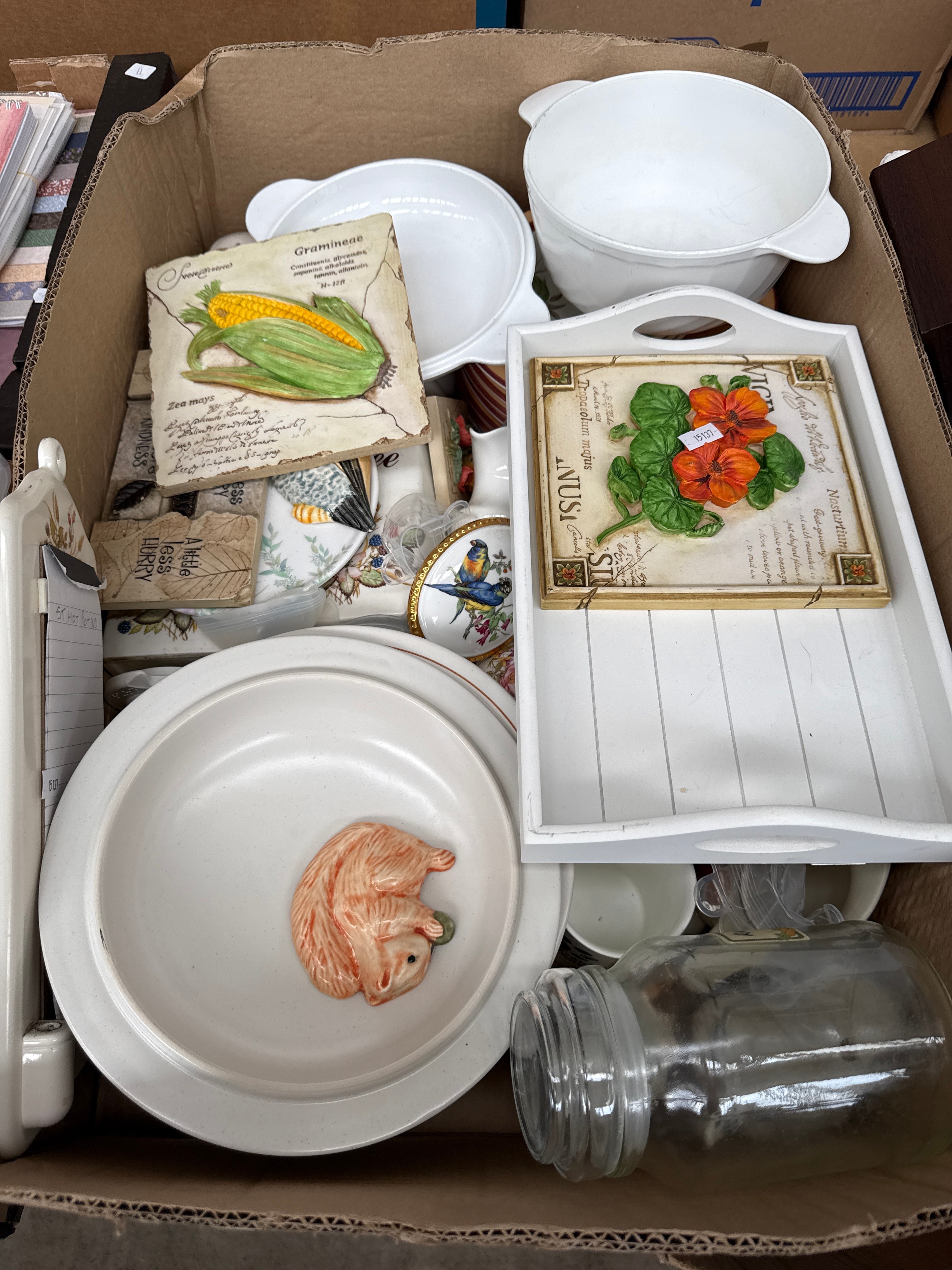 Box of crockery, etc