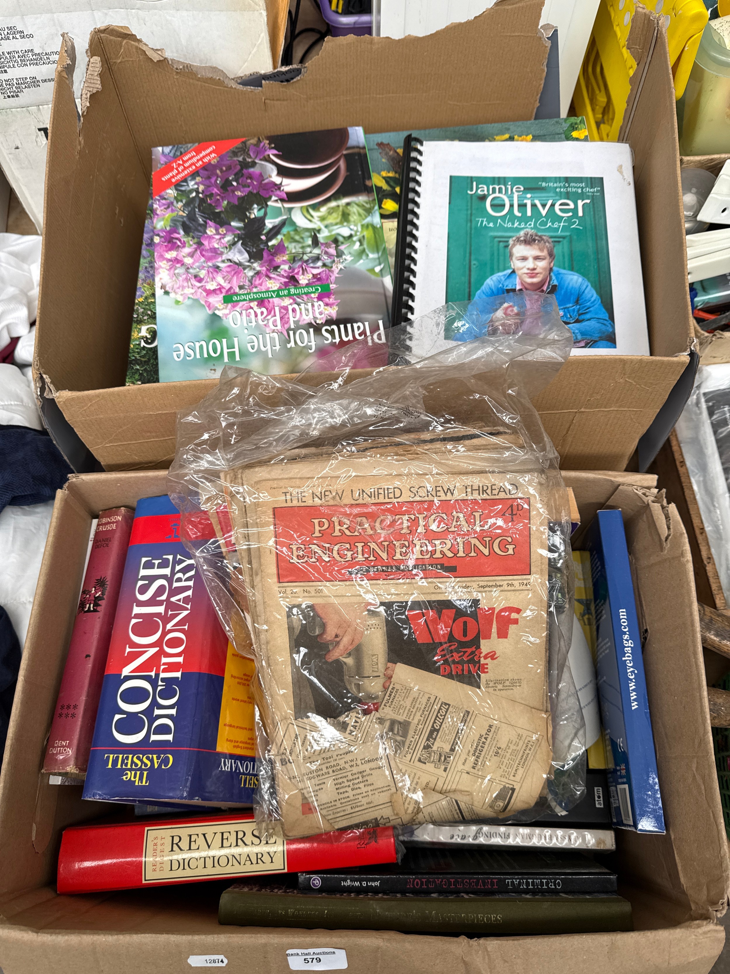 Two boxes of books