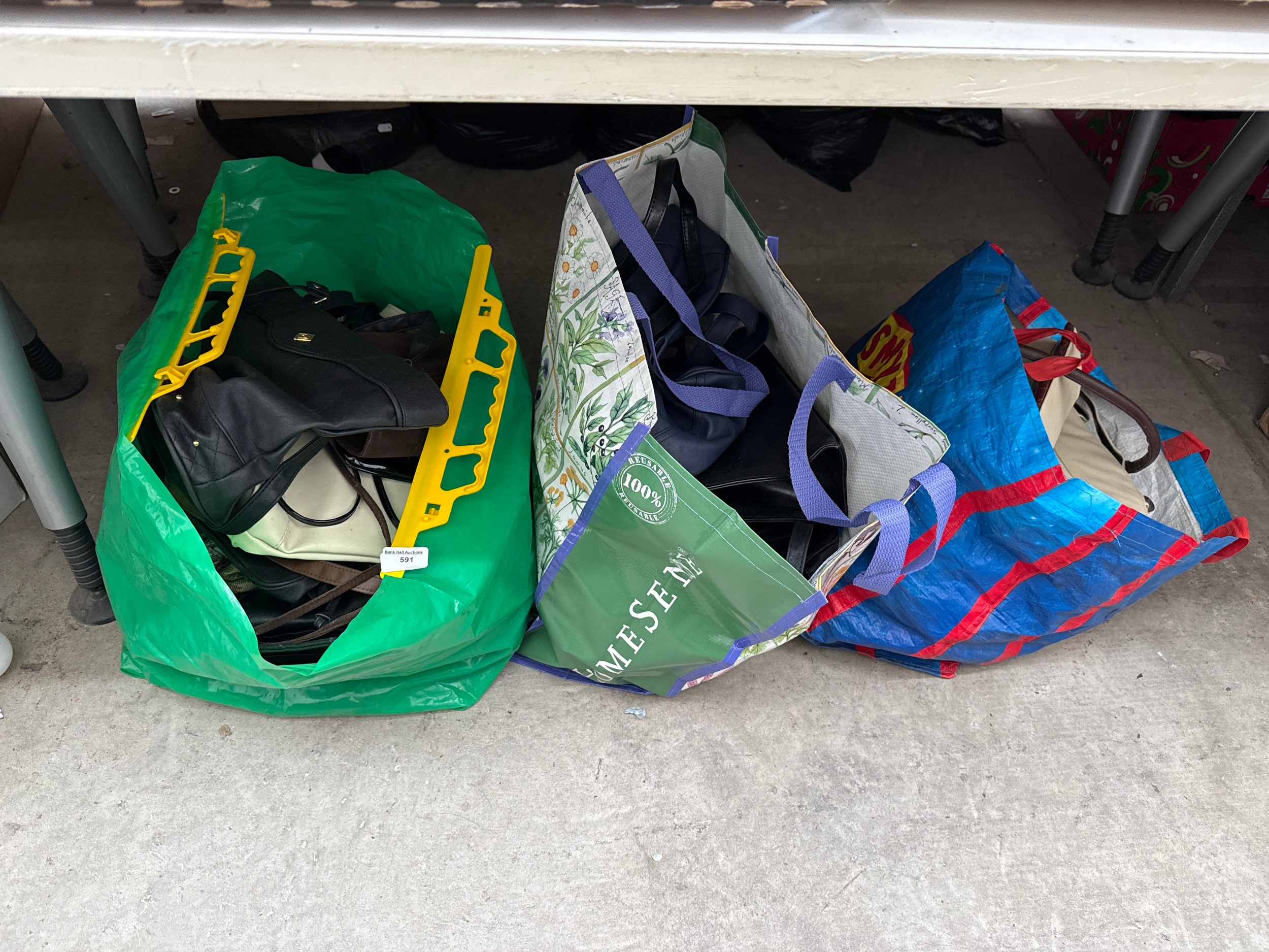 Three bags of handbags