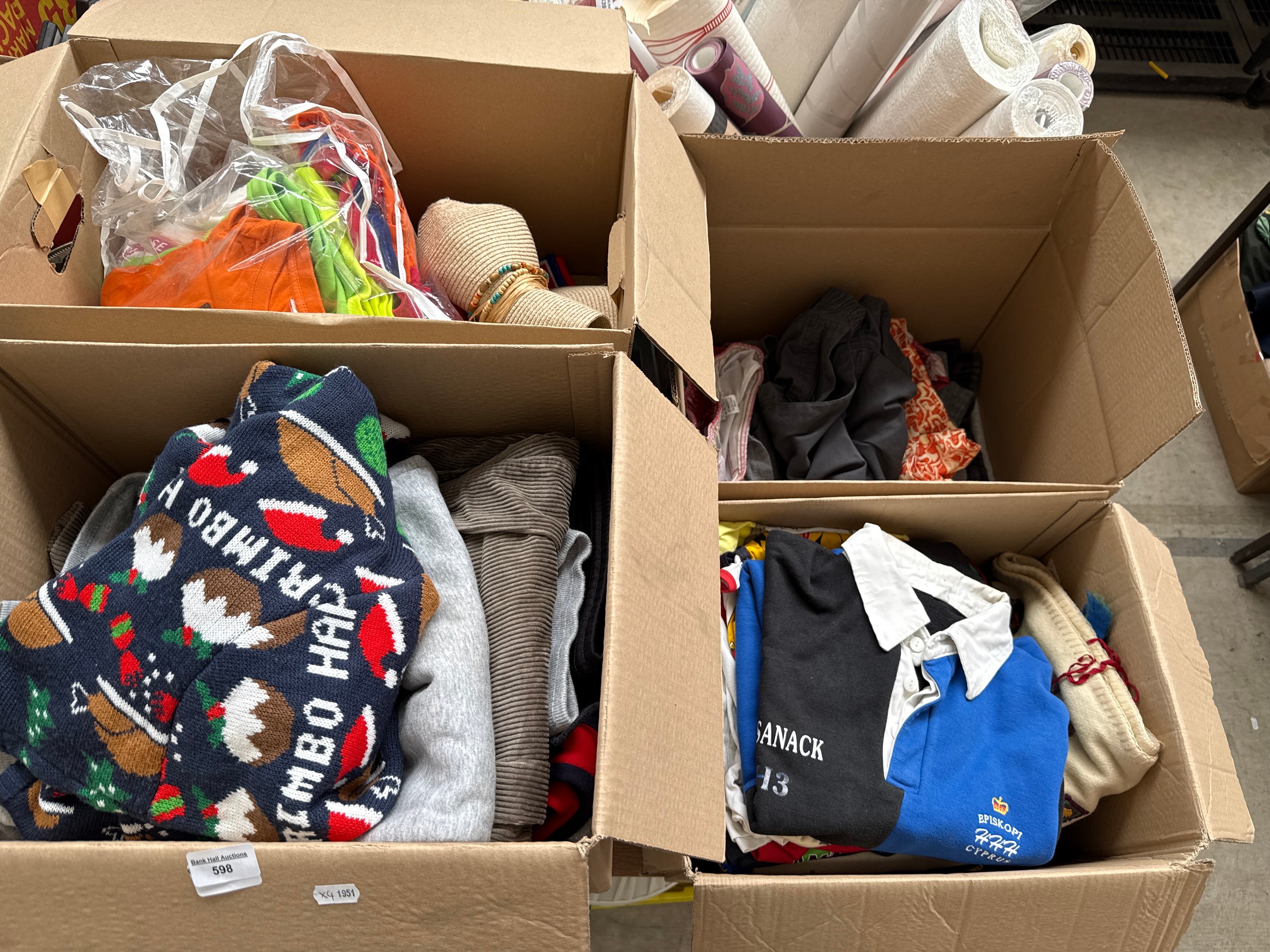 Four boxes of clothing