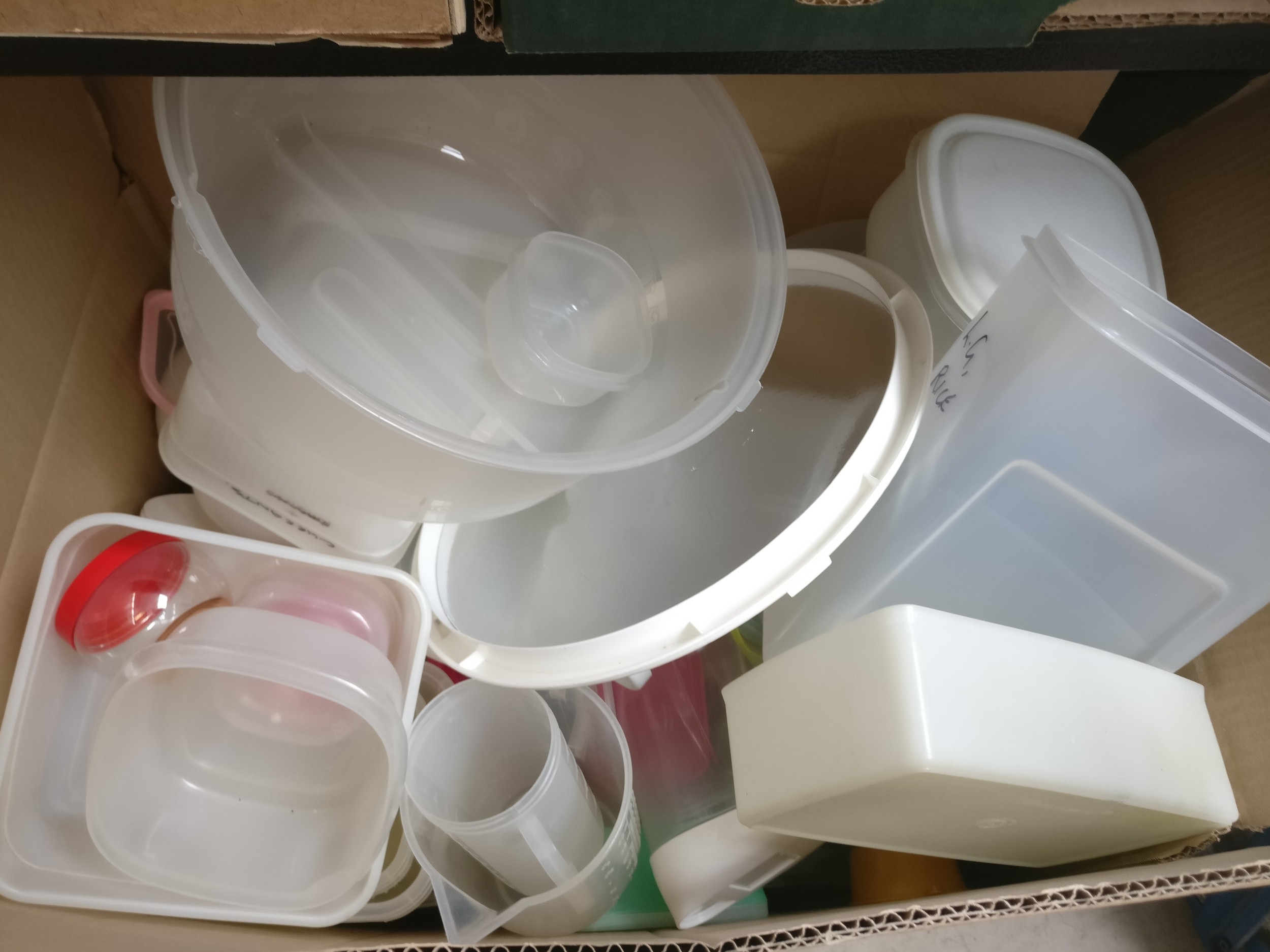 Box of old Tupperware