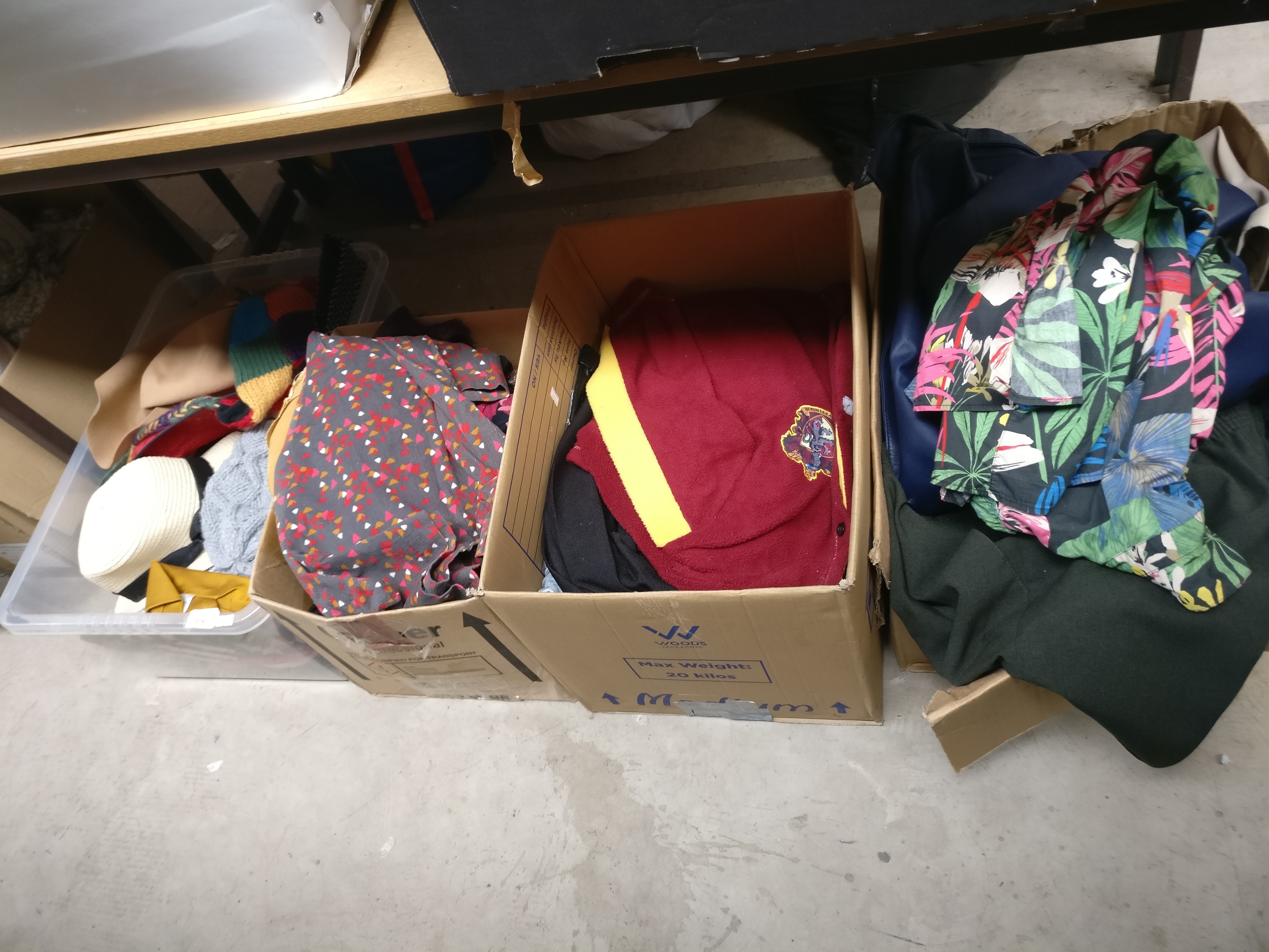 Four boxes of clothing