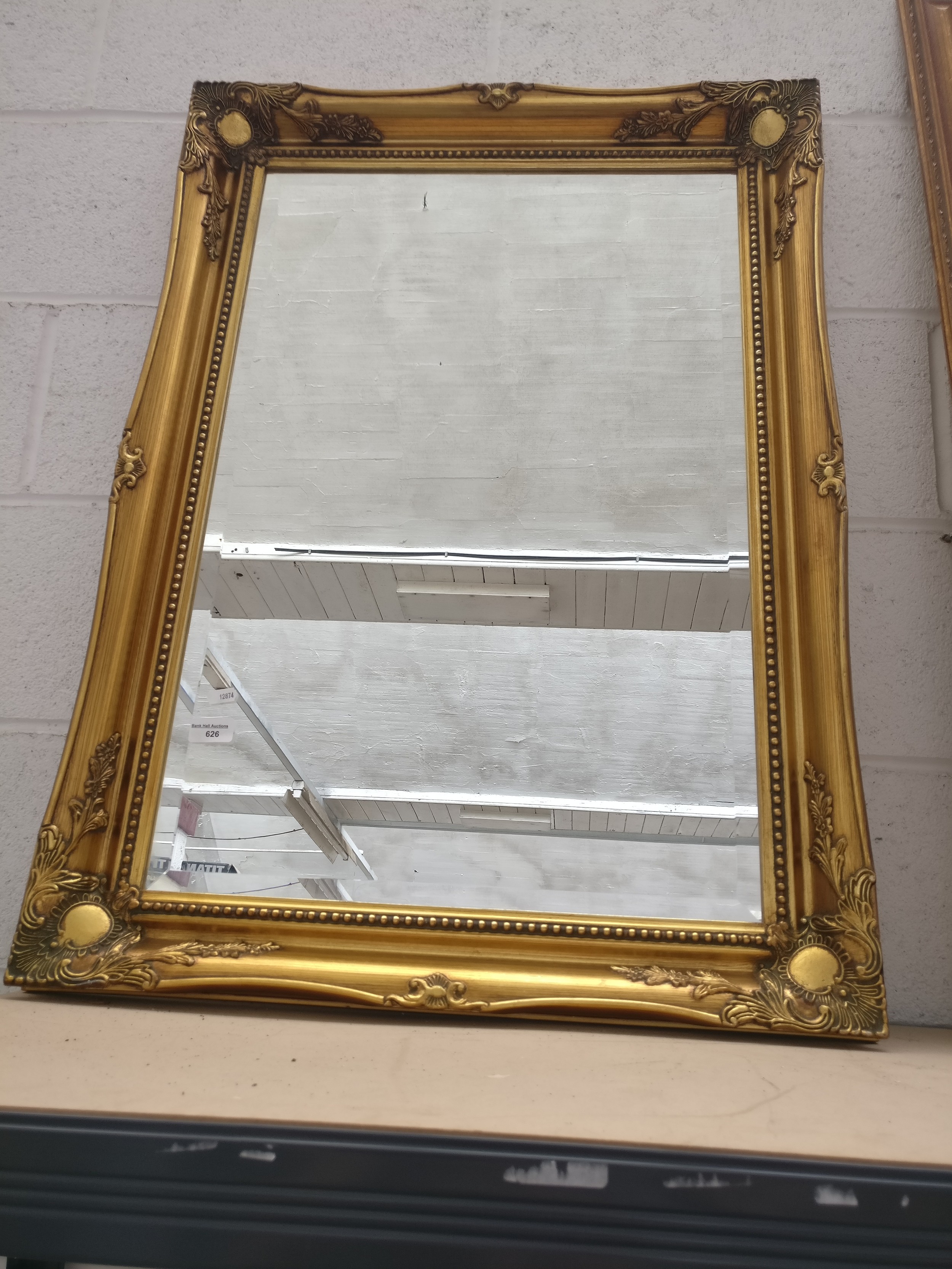 Large gilt framed mirror