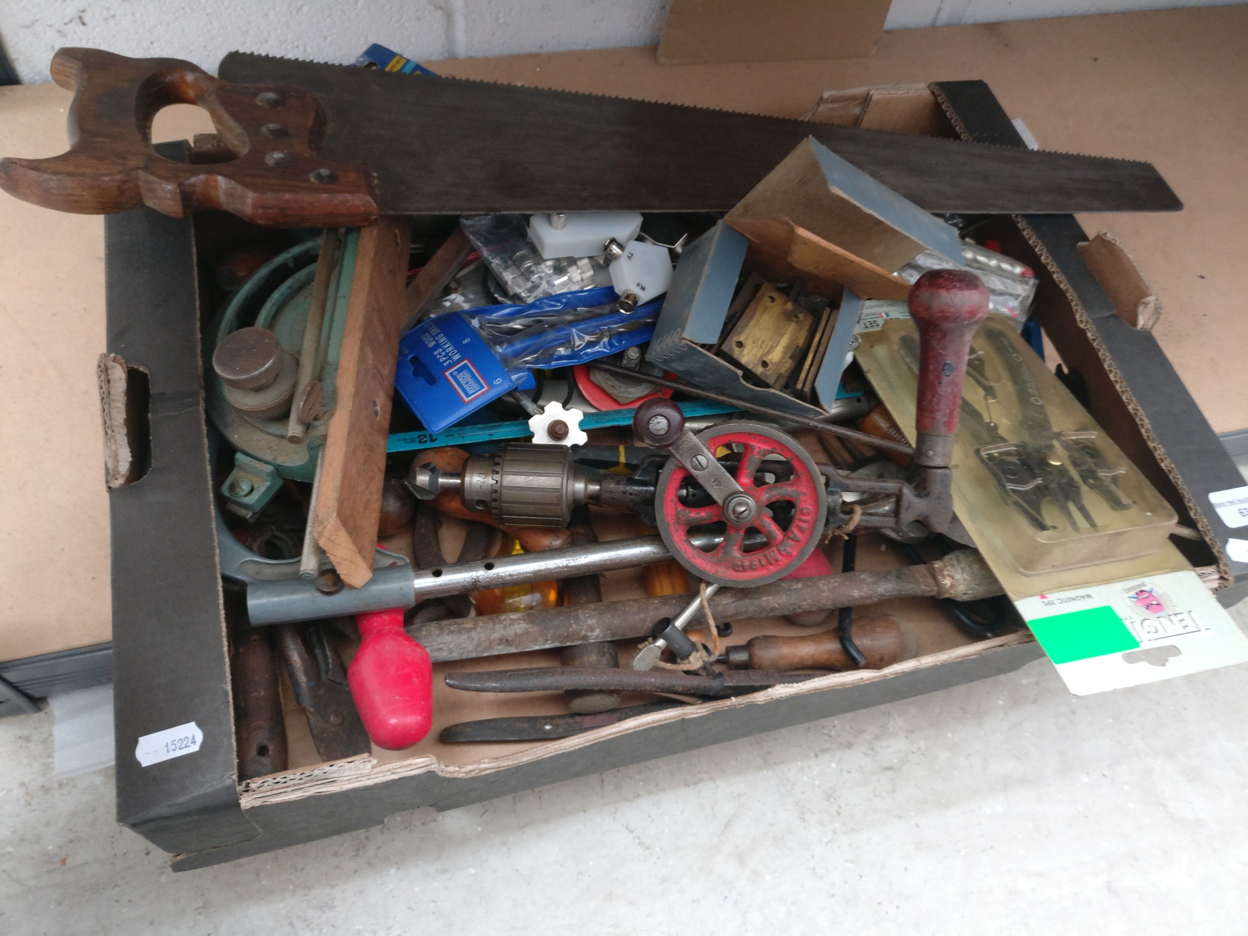 Box of assorted tools