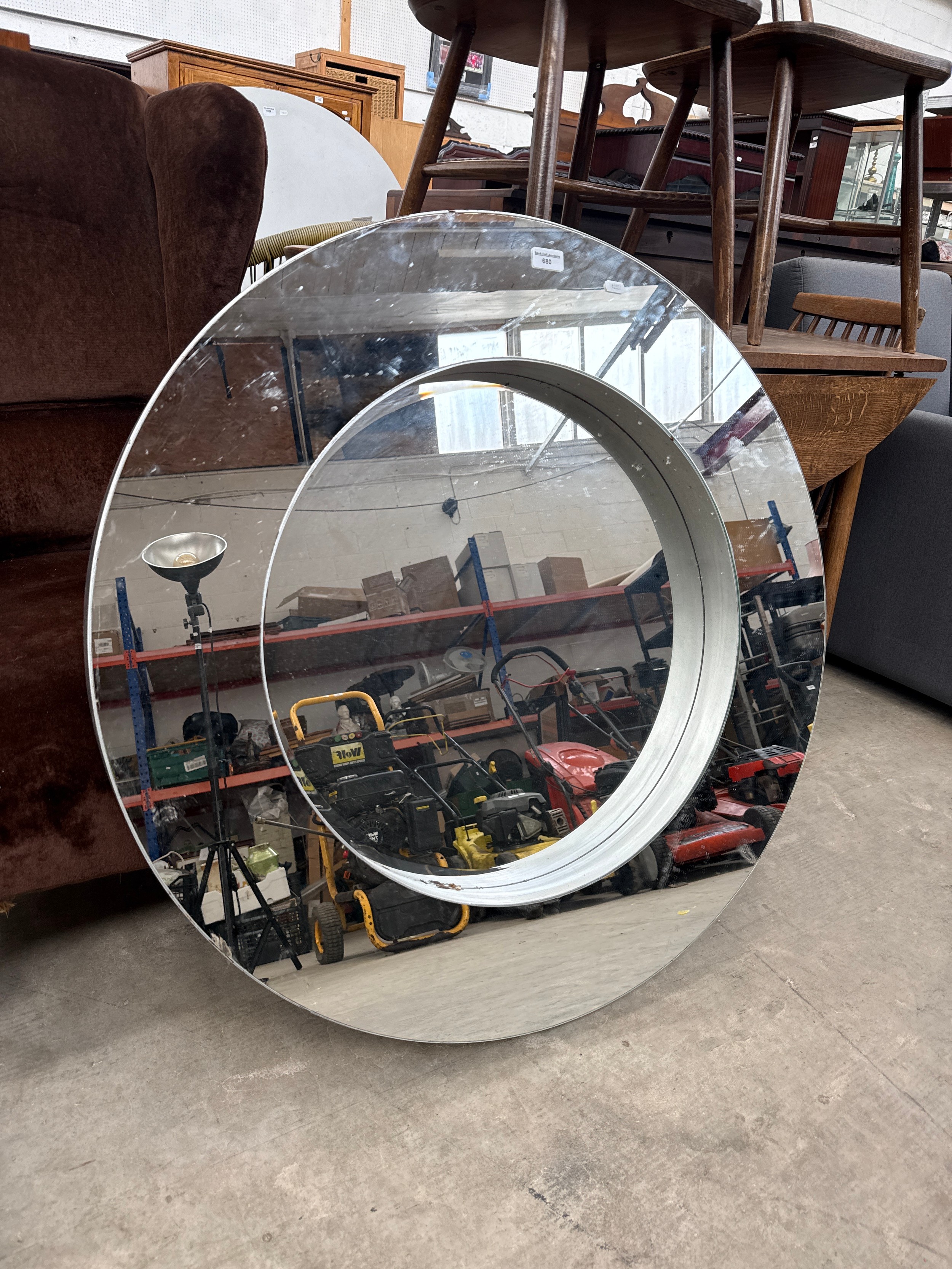 Large circular mirror 35" wide